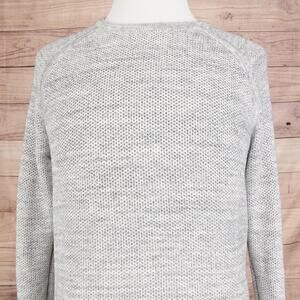 H&M Sweater Mens Large Gray Cotton Knit Crewneck Pullover Long Sleeve Casual